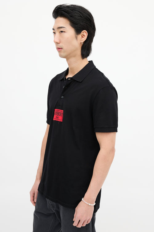 Givenchy Black & Red Patch Logo Polo