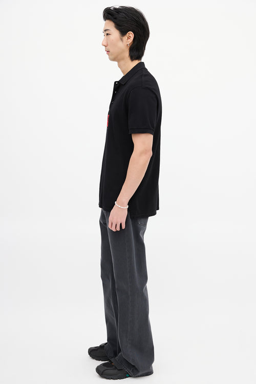 Givenchy Black & Red Patch Logo Polo