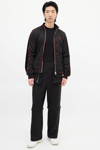 Givenchy Black & Red Square Logo Track Jacket