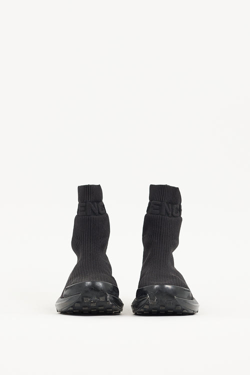 Givenchy Black Ribbed Logo Sock Sneaker