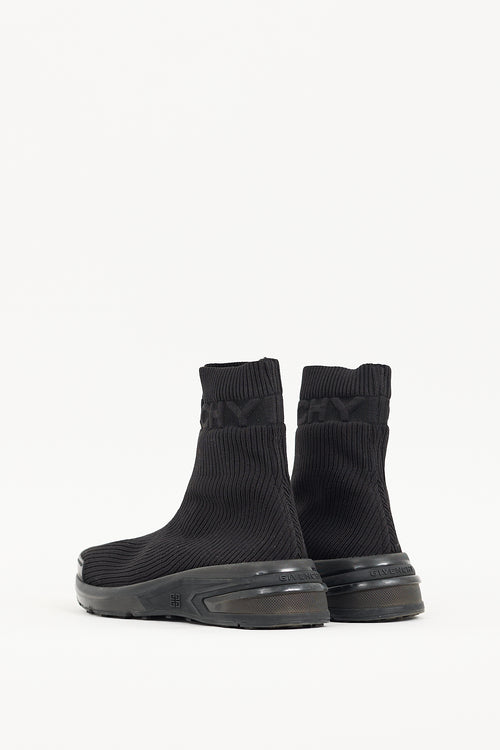 Givenchy Black Ribbed Logo Sock Sneaker