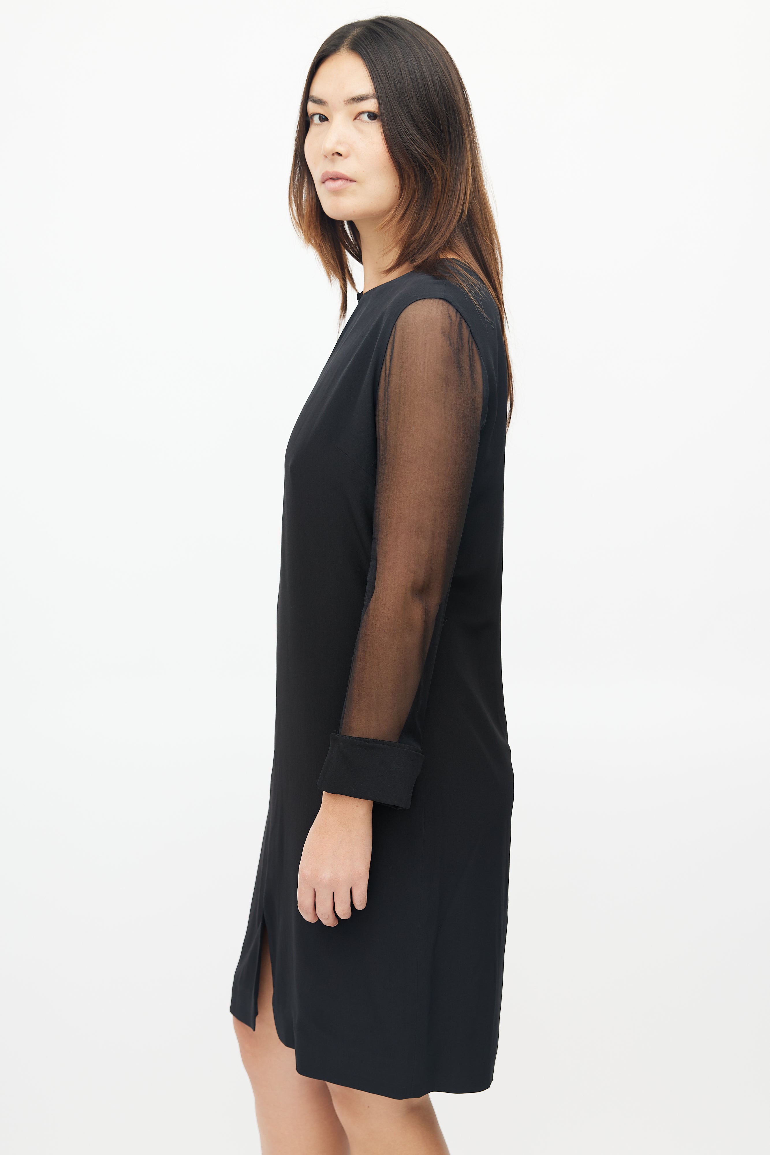 Givenchy // Black Sheer Long Sleeve Midi Dress – VSP Consignment