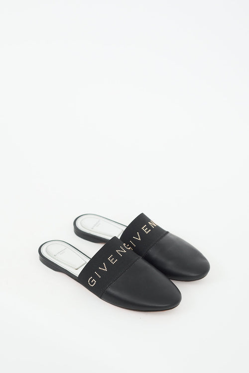 Givenchy Black & Silver Leather Bedford Studded Mule