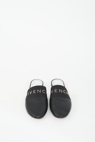 Givenchy Black & Silver Leather Bedford Studded Mule