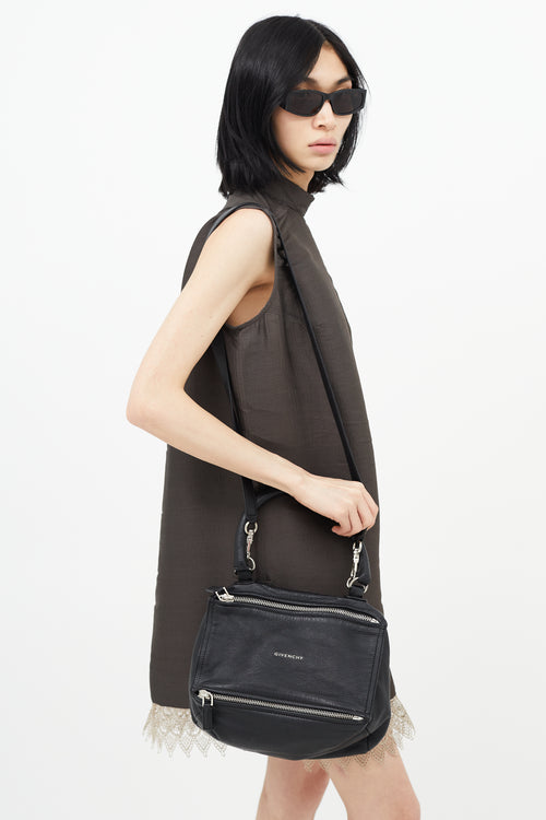 Givenchy Black & Silver Small Pandora Shoulder Bag