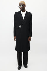 Givenchy Black & Silver Wool Coat