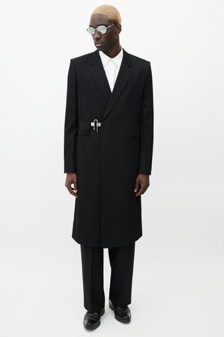 Givenchy Black & Silver Wool Coat