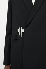 Givenchy Black & Silver Wool Coat