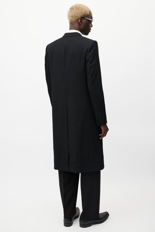 Givenchy Black & Silver Wool Coat