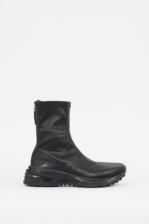 Givenchy Black Stretch Leather Sock Sneaker