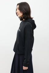 Givenchy Black & White Distressed Logo Hoodie