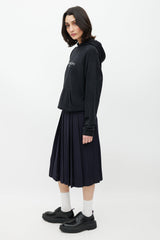 Givenchy Black & White Distressed Logo Hoodie