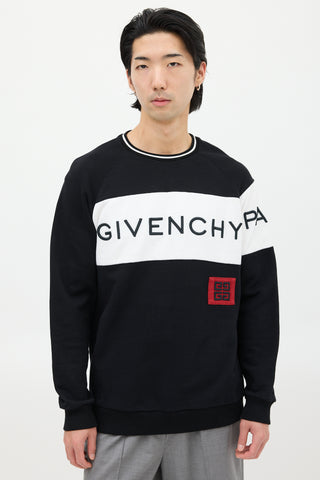 Givenchy Black & White Embroidered Logo Sweatshirt