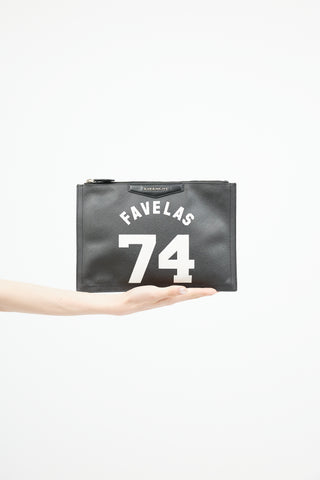 Givenchy Black & White Leather Favelas Clutch