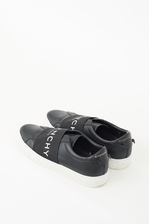 Givenchy Black & White Leather Urban Street Logo Band Sneaker