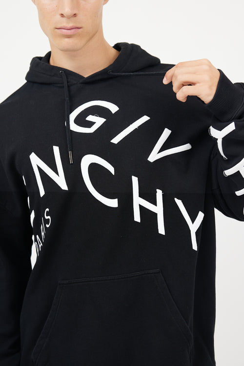 Givenchy Black & White Refracted Logo Hoodie