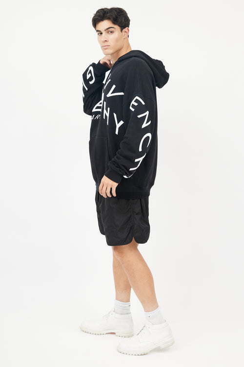 Givenchy Black & White Refracted Logo Hoodie
