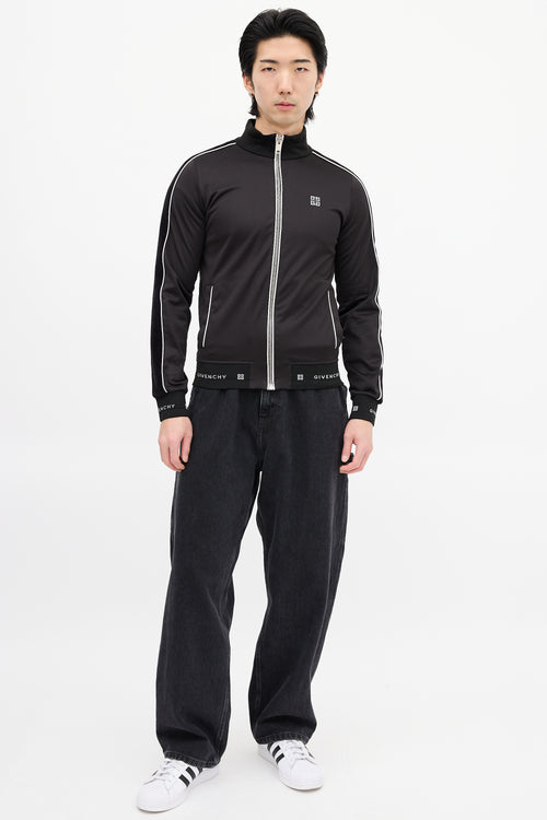 Givenchy Black & White Square Logo Track Jacket