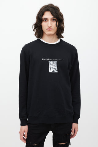 Givenchy Black & White Street Graphic Crewneck Sweater