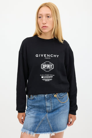 Givenchy Black & White Triple Logo Crewneck
