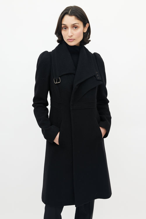 Givenchy Black Wool Double Breasted Coat