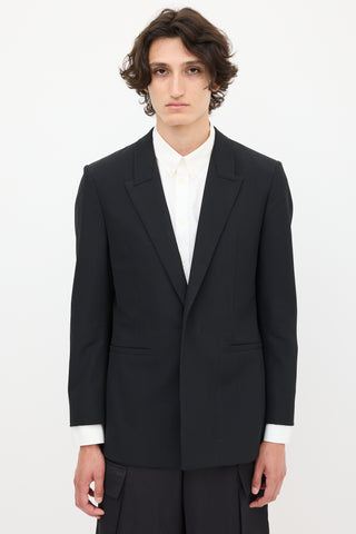 Givenchy Black Wool One Button Blazer