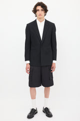 Givenchy Black Wool One Button Blazer