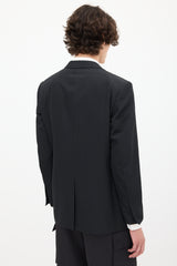 Givenchy Black Wool One Button Blazer