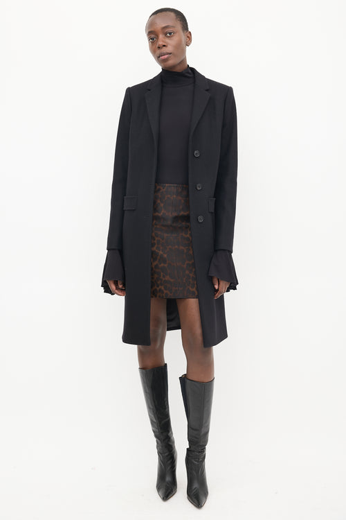 Givenchy Black Wool Three Button Coat