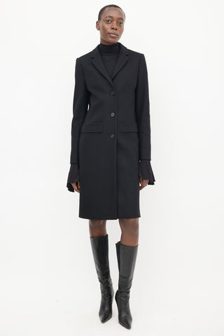 Givenchy Black Wool Three Button Coat