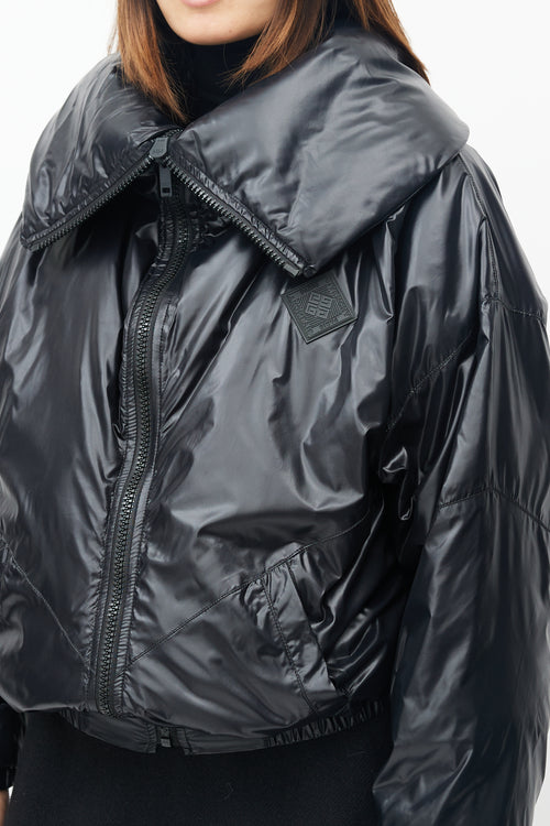 Givenchy Black Zip Logo Puffer Jacket