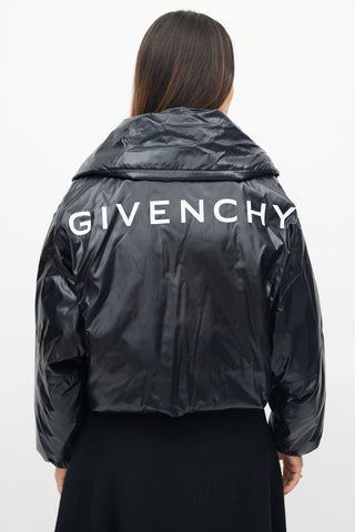 Givenchy Black Zip Logo Puffer Jacket