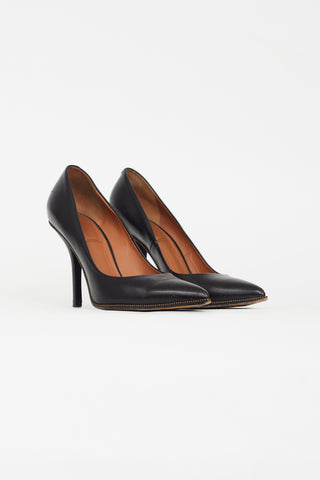 Givenchy Black Leather Pointed Toe Pump