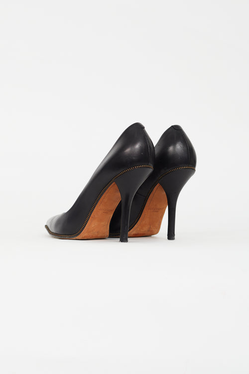 Givenchy Black Leather Pointed Toe Pump