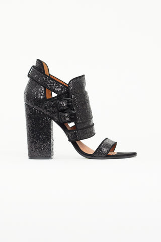 Givenchy Black Glitter Cut Out Heel