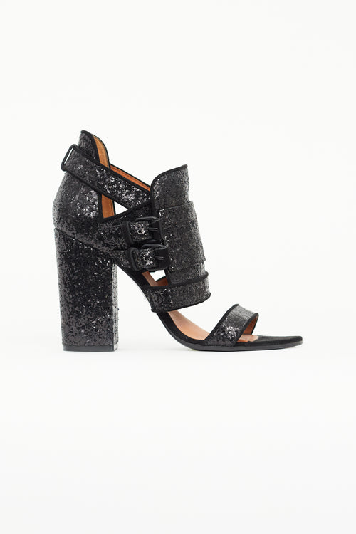 Givenchy Black Glitter Cut Out Heel