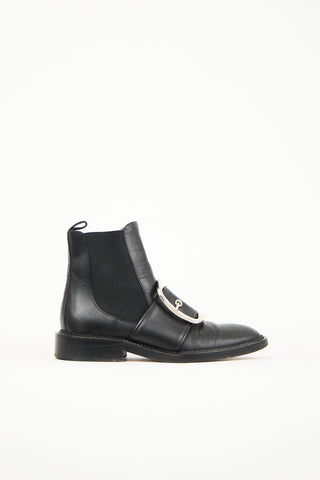 Givenchy Black Leather Buckle Chelsea Boot