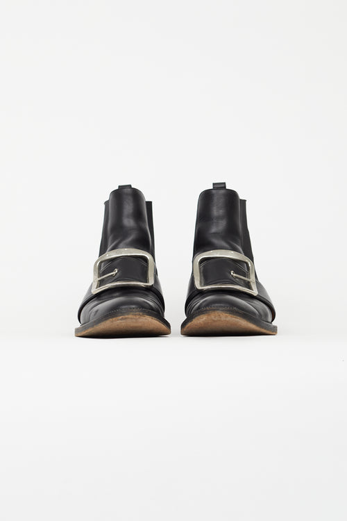 Givenchy Black Square Buckle Chelsea Boot