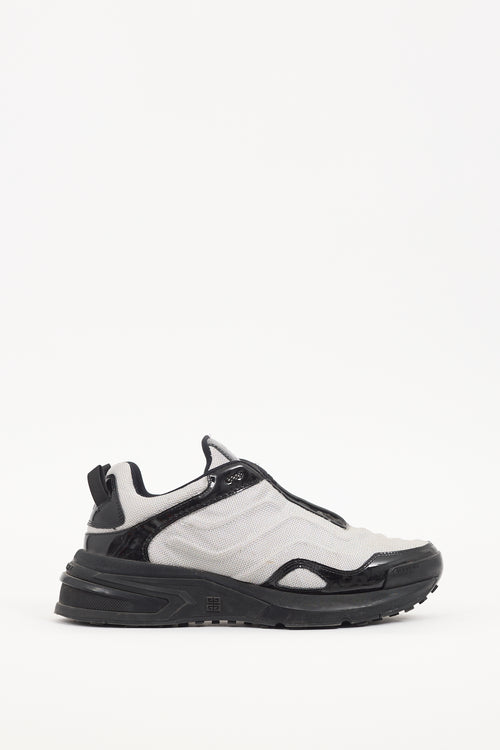 Givenchy Black & Silver Patent & Mesh Giv 1 Light Sneaker