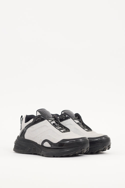 Givenchy Black & Silver Patent & Mesh Giv 1 Light Sneaker