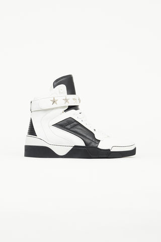 Givenchy Black & White Leather Tyson High Top Sneaker