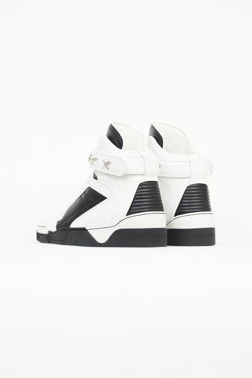 Givenchy Black & White Leather Tyson High Top Sneaker
