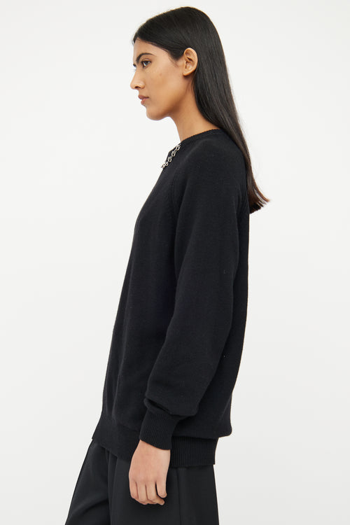 Givenchy Black Cashmere Chain Link Sweater