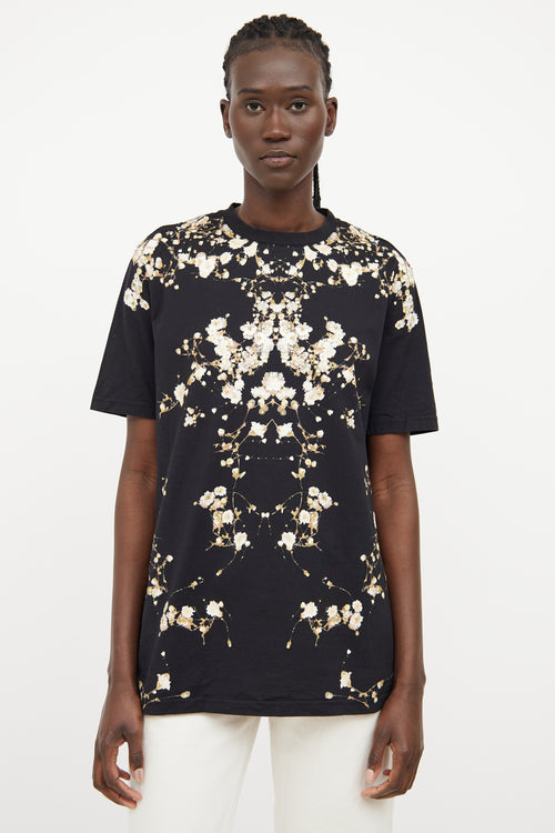 Givenchy Black Floral Short Sleeve T-Shirt