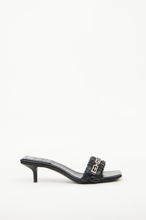 Black G Woven High Heel Mule Givenchy