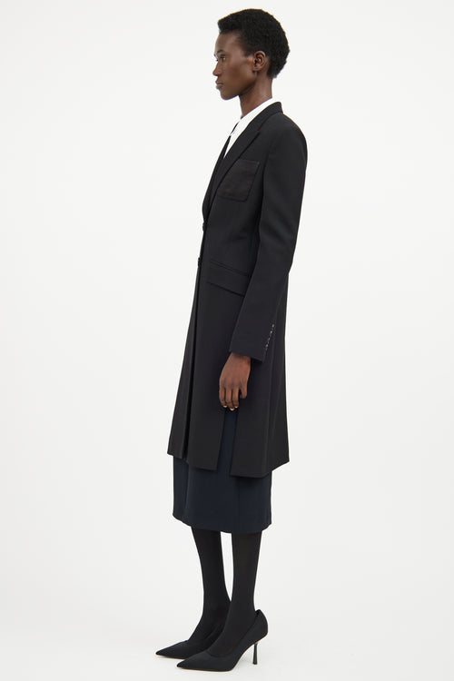 Givenchy Black Wool & Silk Long Jacket