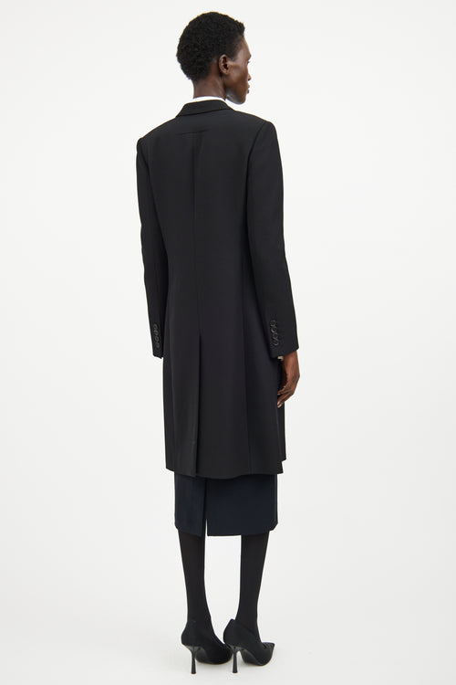 Givenchy Black Wool & Silk Long Jacket