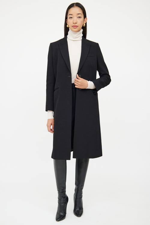 Givenchy Black Long Button Coat