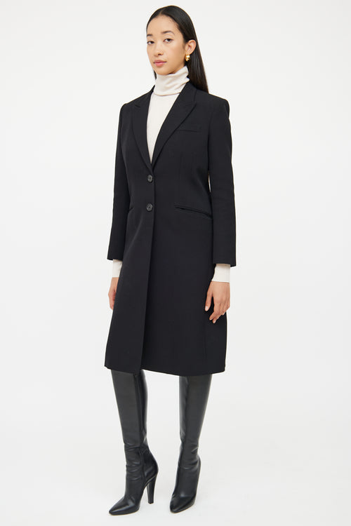 Givenchy Black Long Button Coat