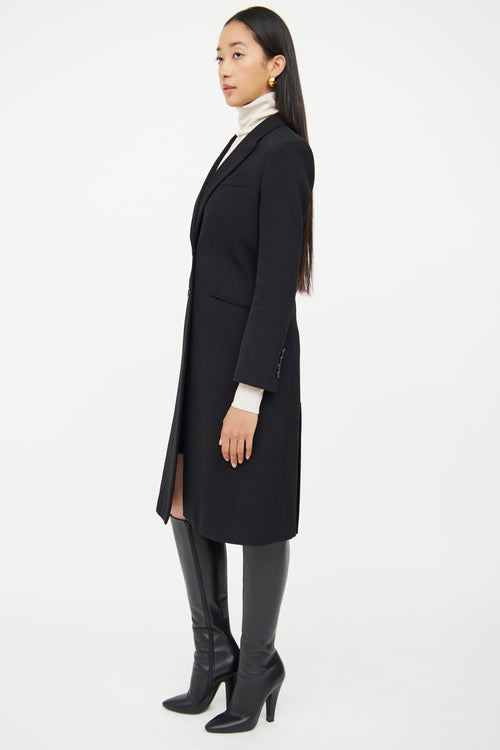 Givenchy Black Long Button Coat